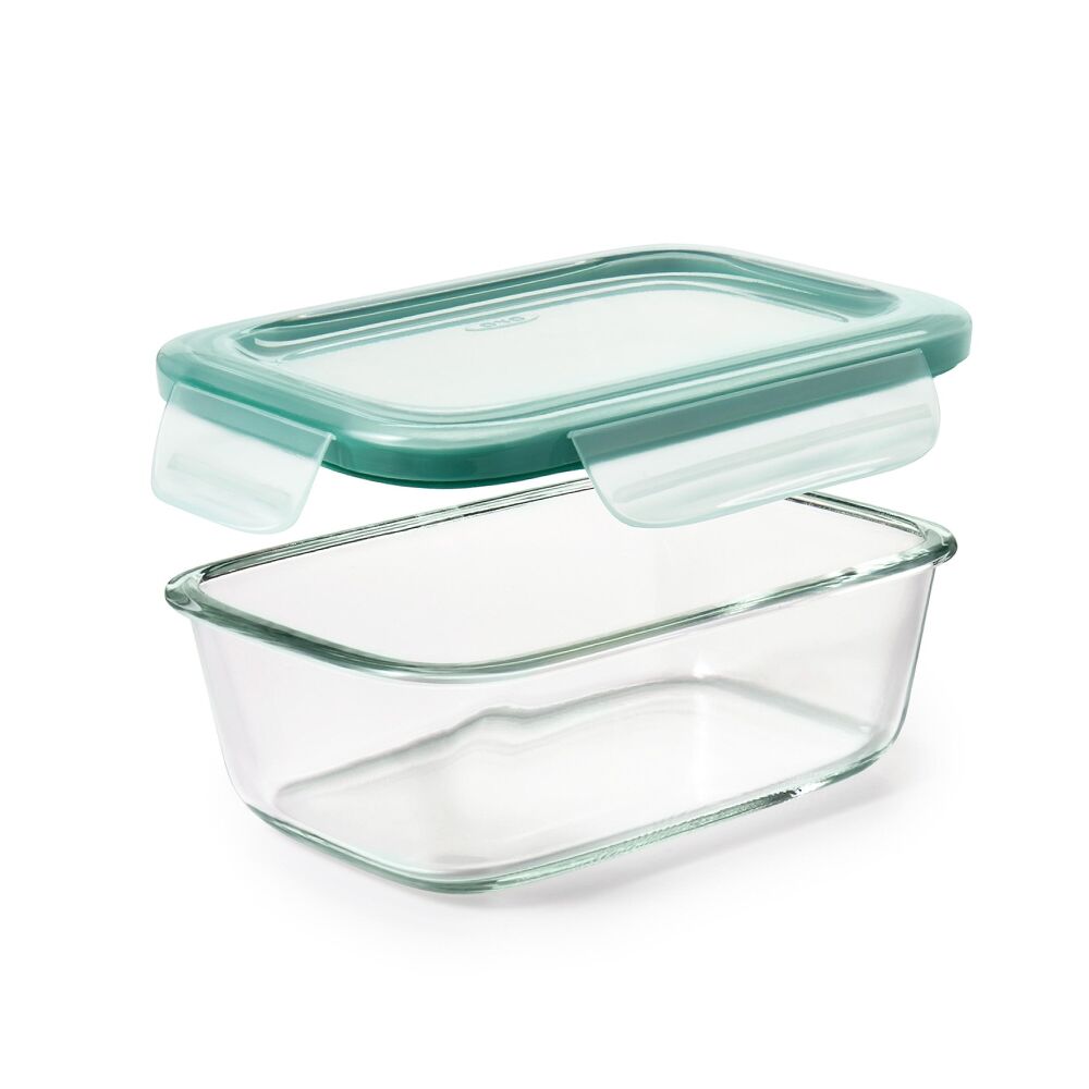 Smart Seal 3.5 Cup Glass Rectangle Container - Teal T5