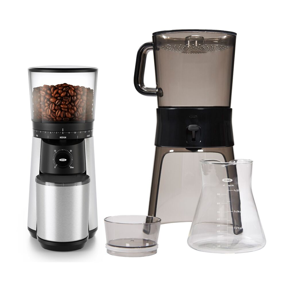 Cold Brew Coffee Maker & Conical Burr Coffee Grinder Bundle I6