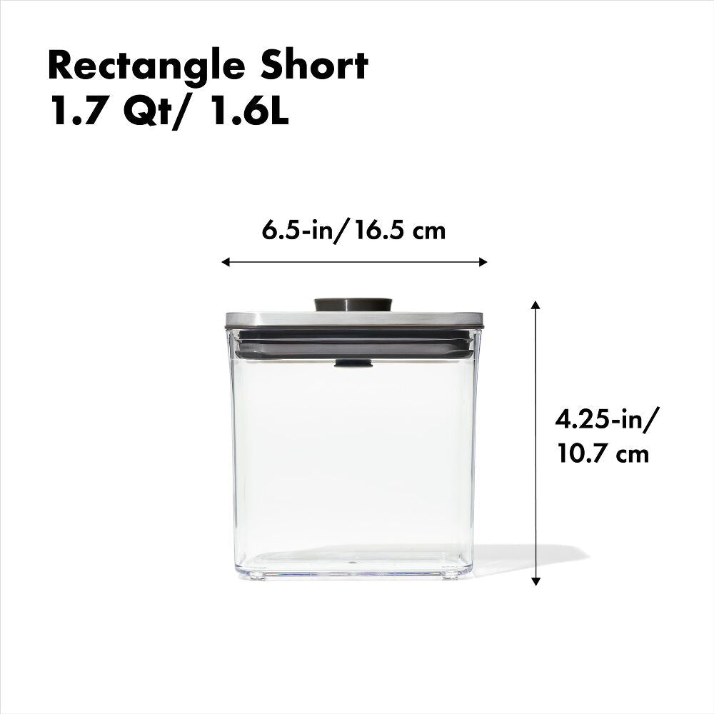 POP Container - Rectangle Short (1.7 Qt/1.6 L) - Matte Black B8