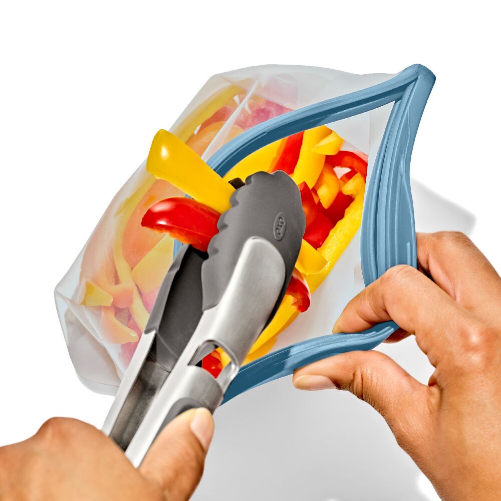 Silicone Reusable Bag Stand-Up Quart (32 oz) - Ocean Blue G8