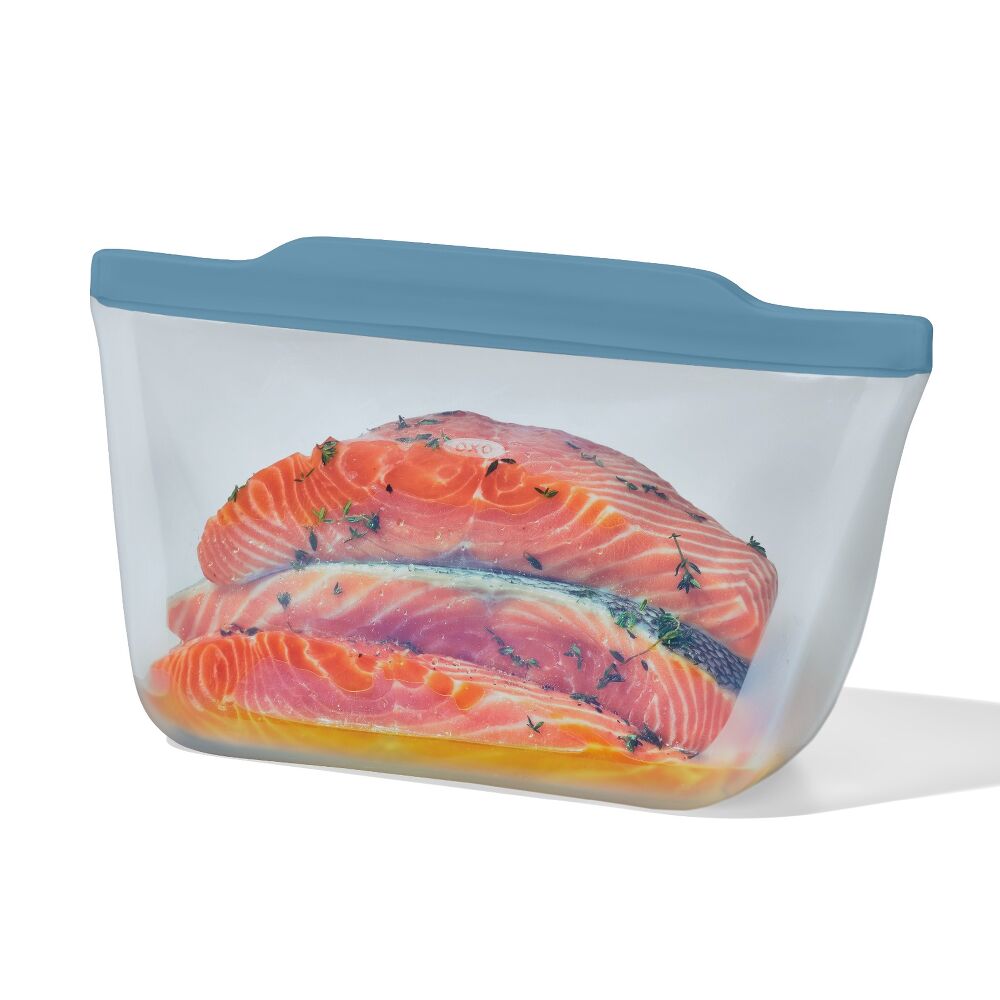 Silicone Reusable Bag Stand-Up Half Gallon (64 oz) - Ocean Blue C4
