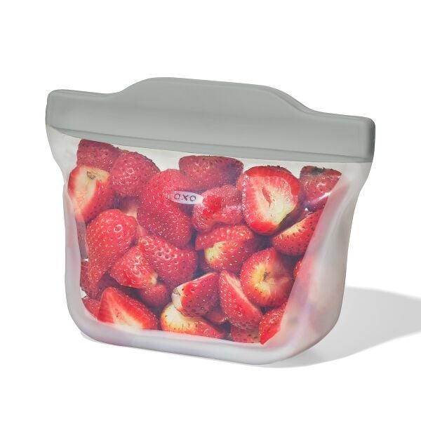 Silicone Reusable Bag Stand-Up Snack (12 oz) - Fog U3