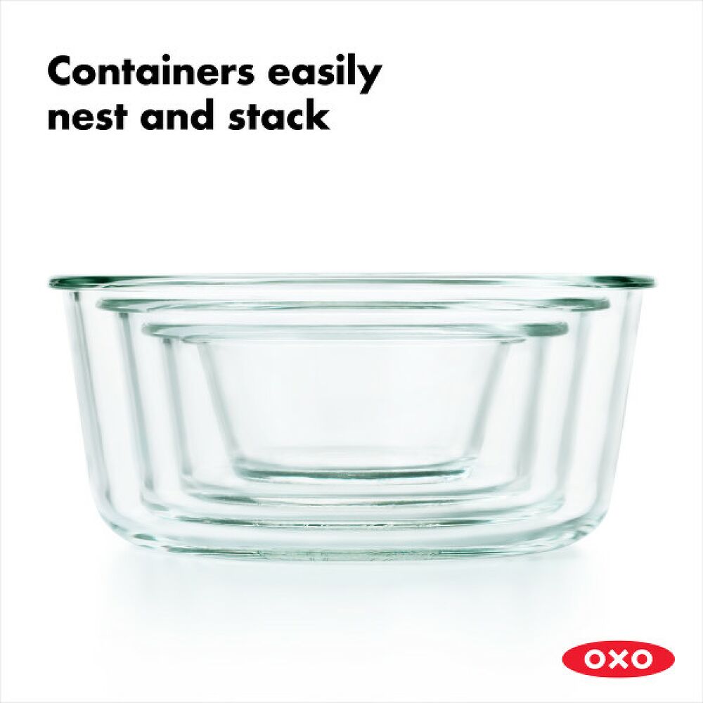 8 Piece Smart Seal Glass Round Container Set T6