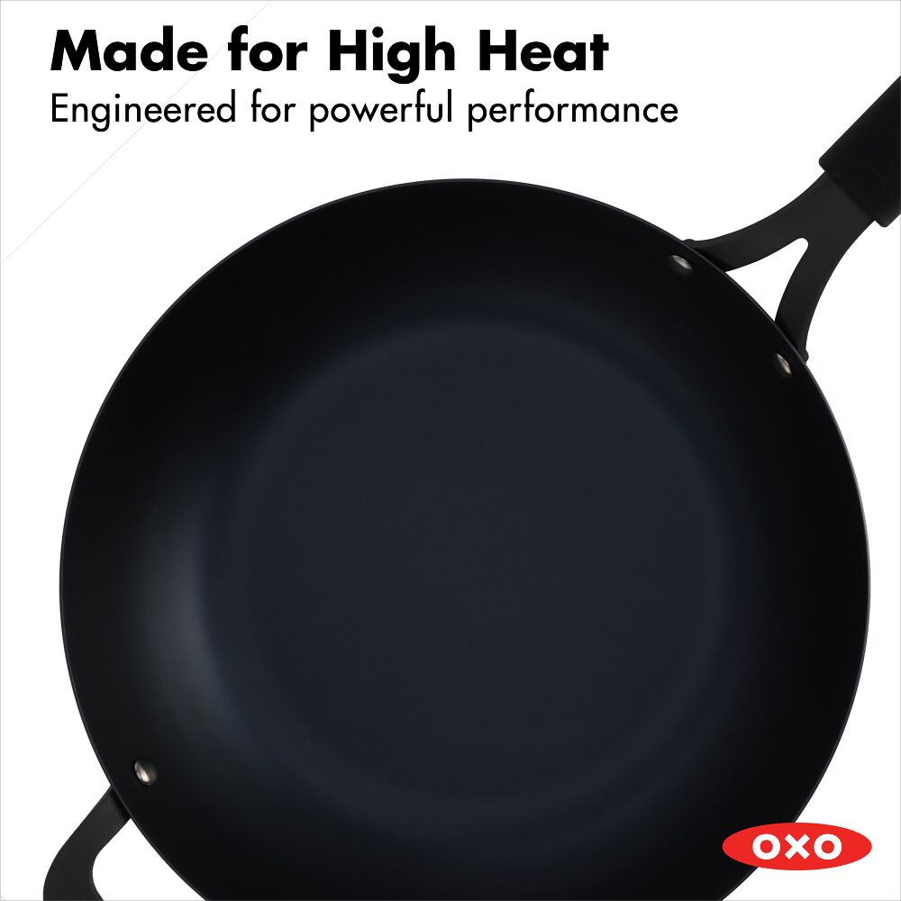 Carbon Steel Obsidian Series 12-Inch Wok with Silicone Sleeve V5