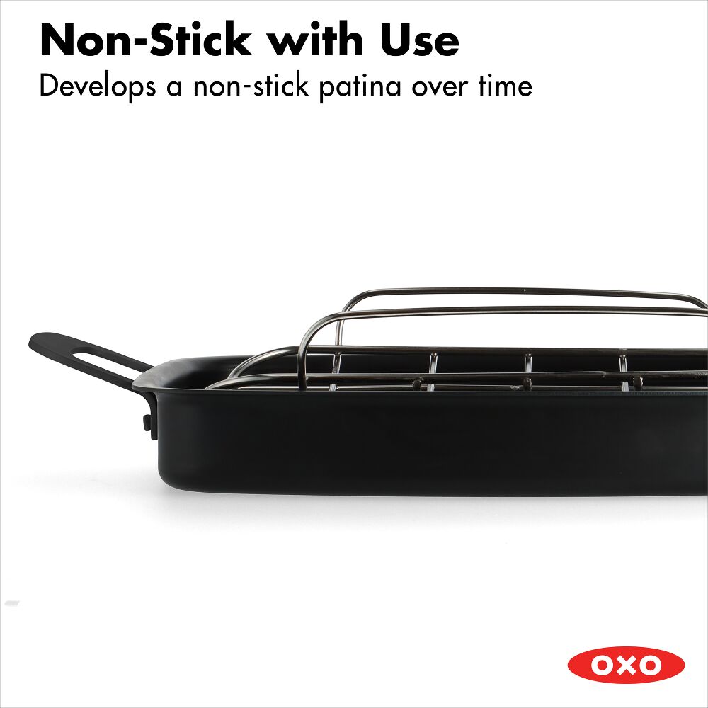 Carbon Steel Obsidian Series Roaster with Rack W1