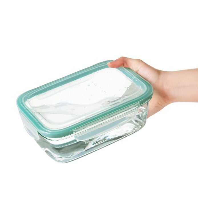 Smart Seal 8 Cup Glass Rectangle Container - Teal M1