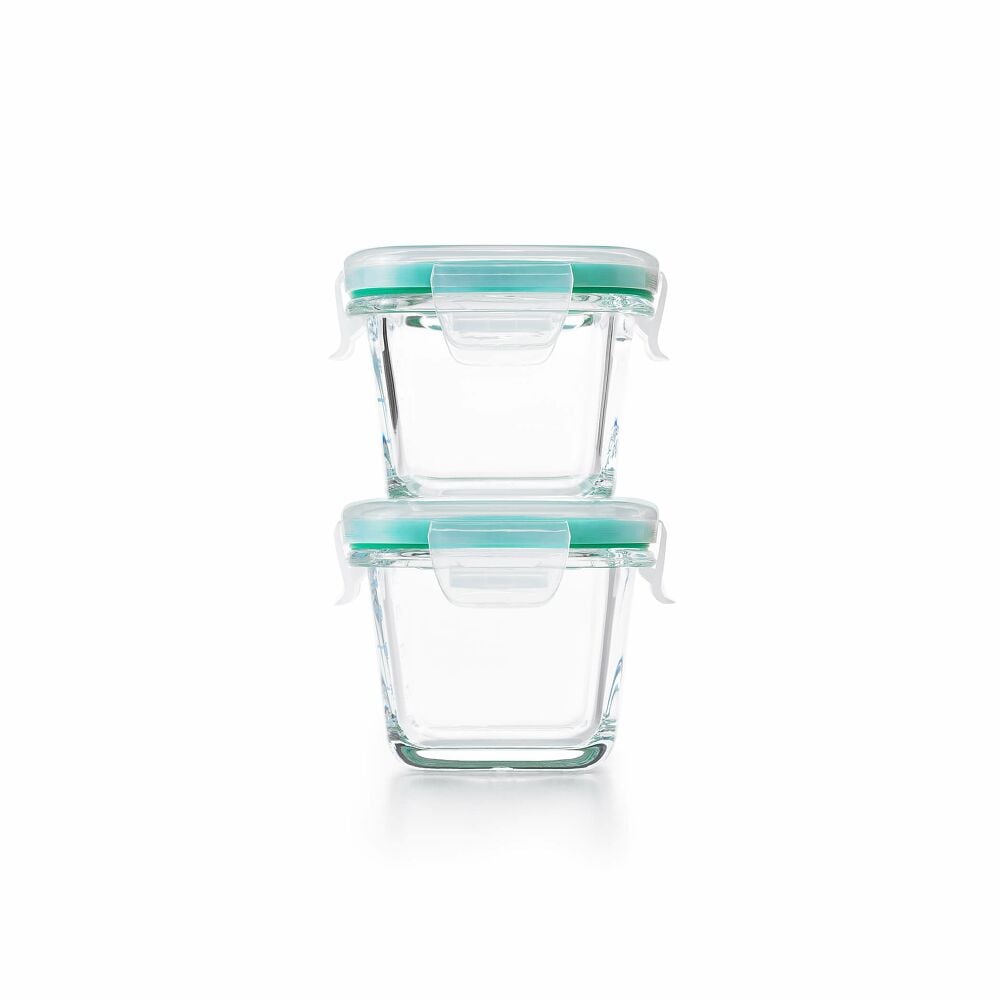 4 Piece Smart Seal Glass Mini Square Container Set L2