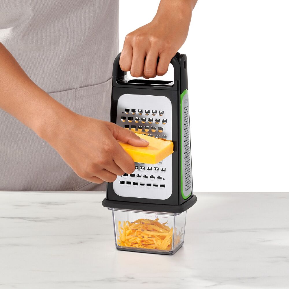 Etched Box Grater With Removable Zester O8