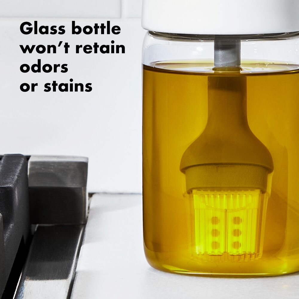 Glass Oil Bottle and Silicone Brush Set I3