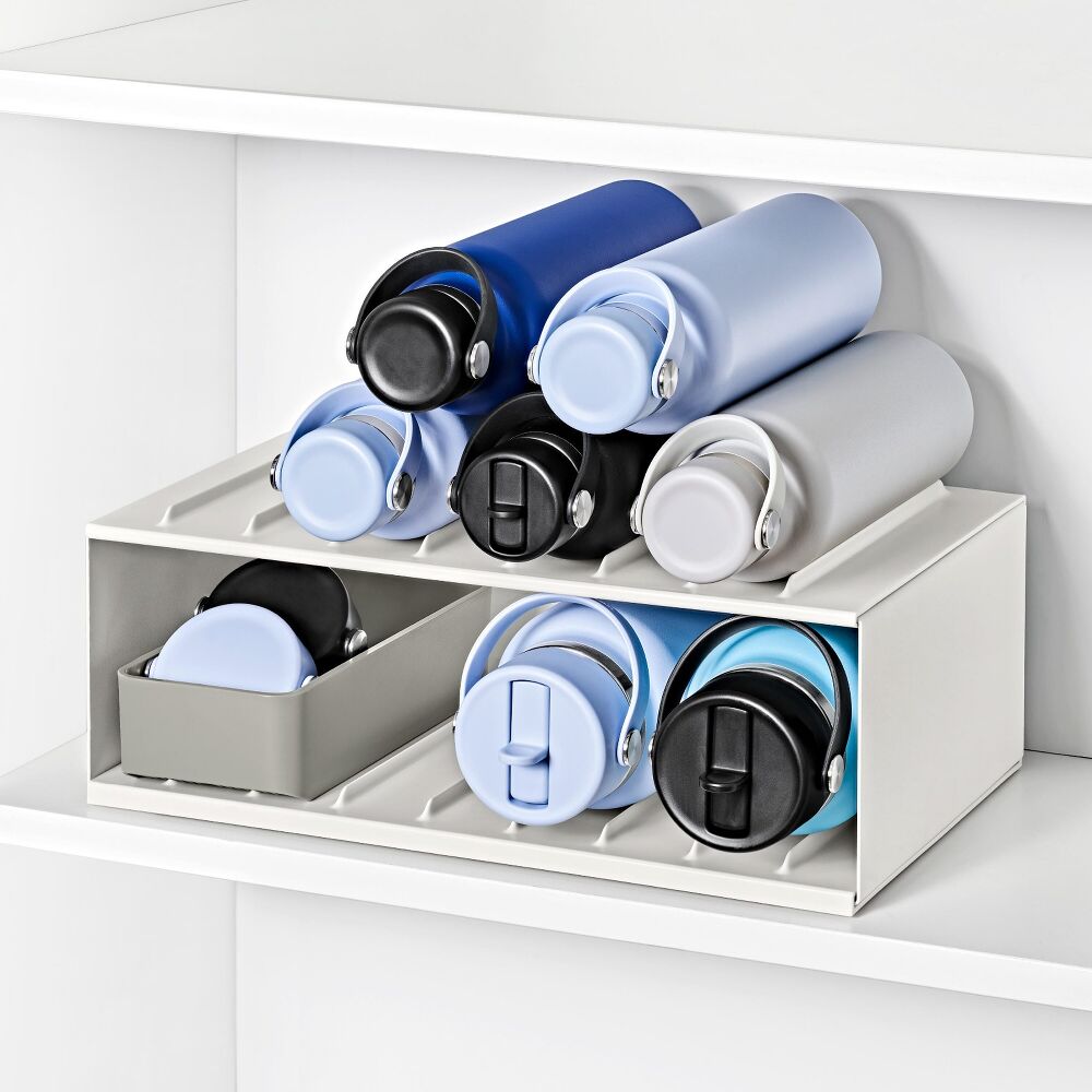 Water Bottle Organizer with Accessory Bin L6