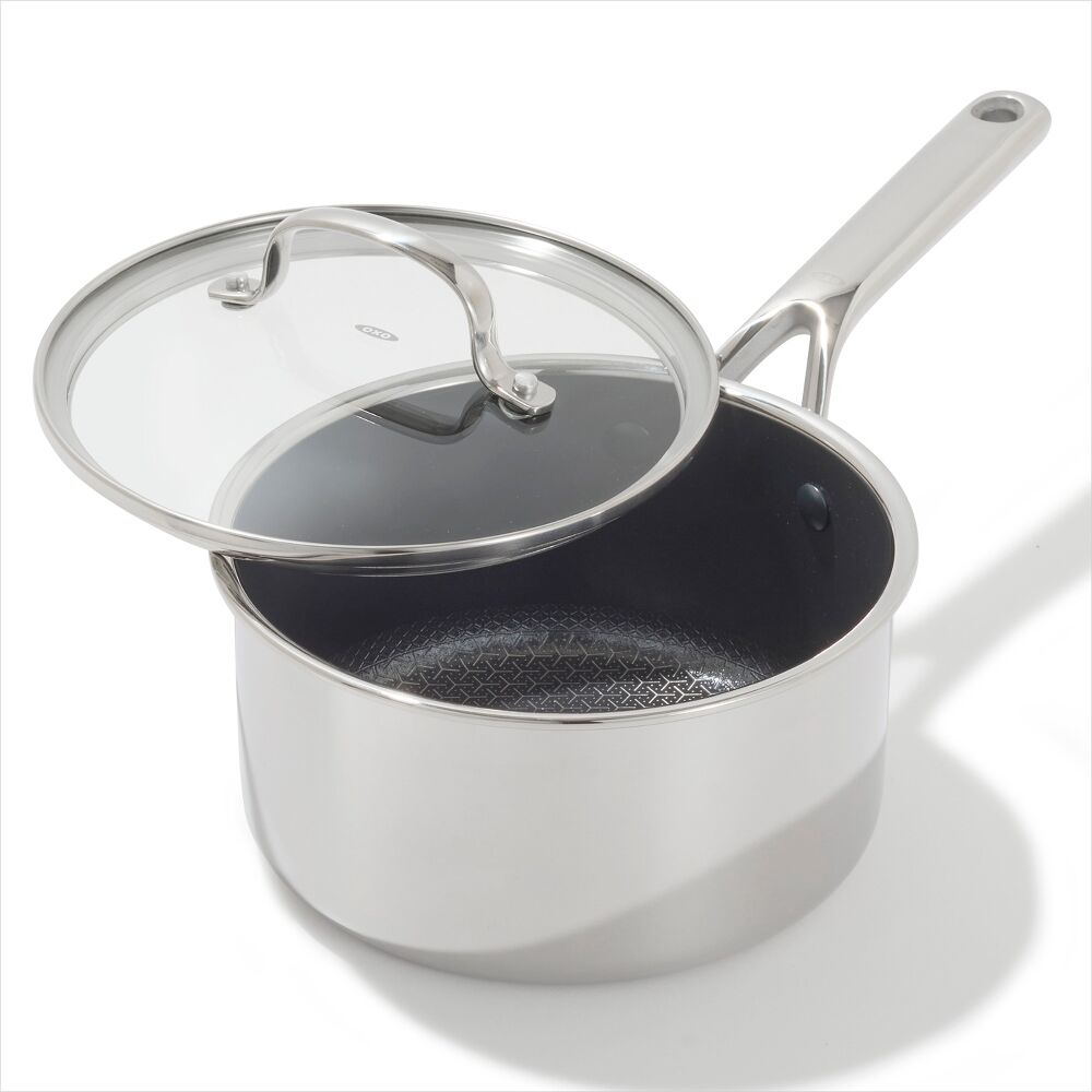 Trident Hybrid Non-Stick Stainless Steel 2.5 Qt Saucepan with Lid P7