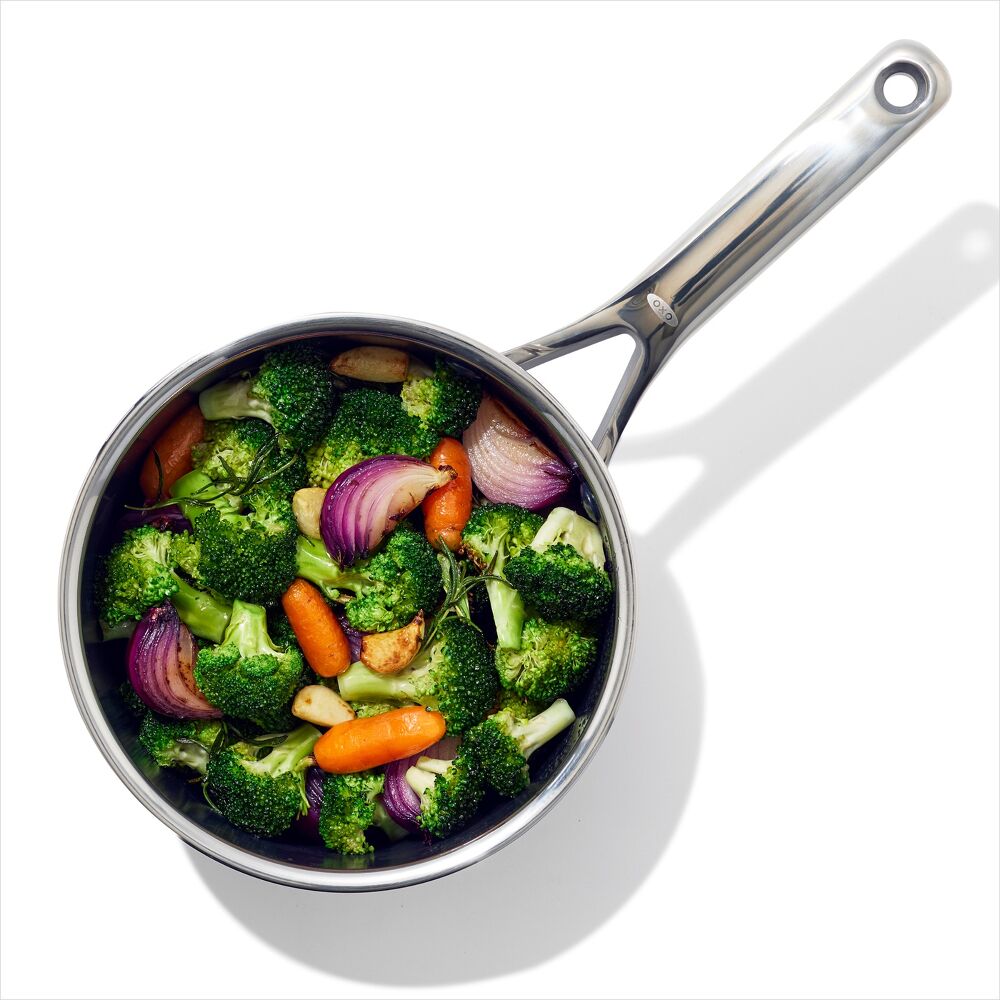 Trident Hybrid Non-Stick Stainless Steel 2.5 Qt Saucepan with Lid P7