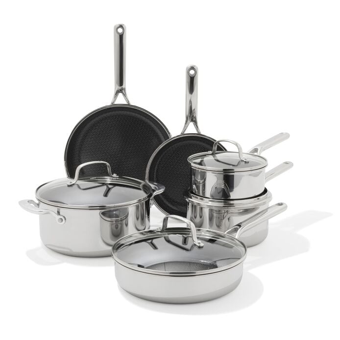 Trident Hybrid Non-Stick Stainless Steel 10-Piece Set V9