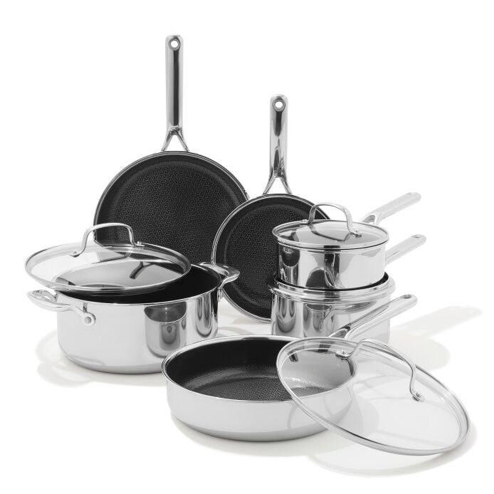 Trident Hybrid Non-Stick Stainless Steel 10-Piece Set V9