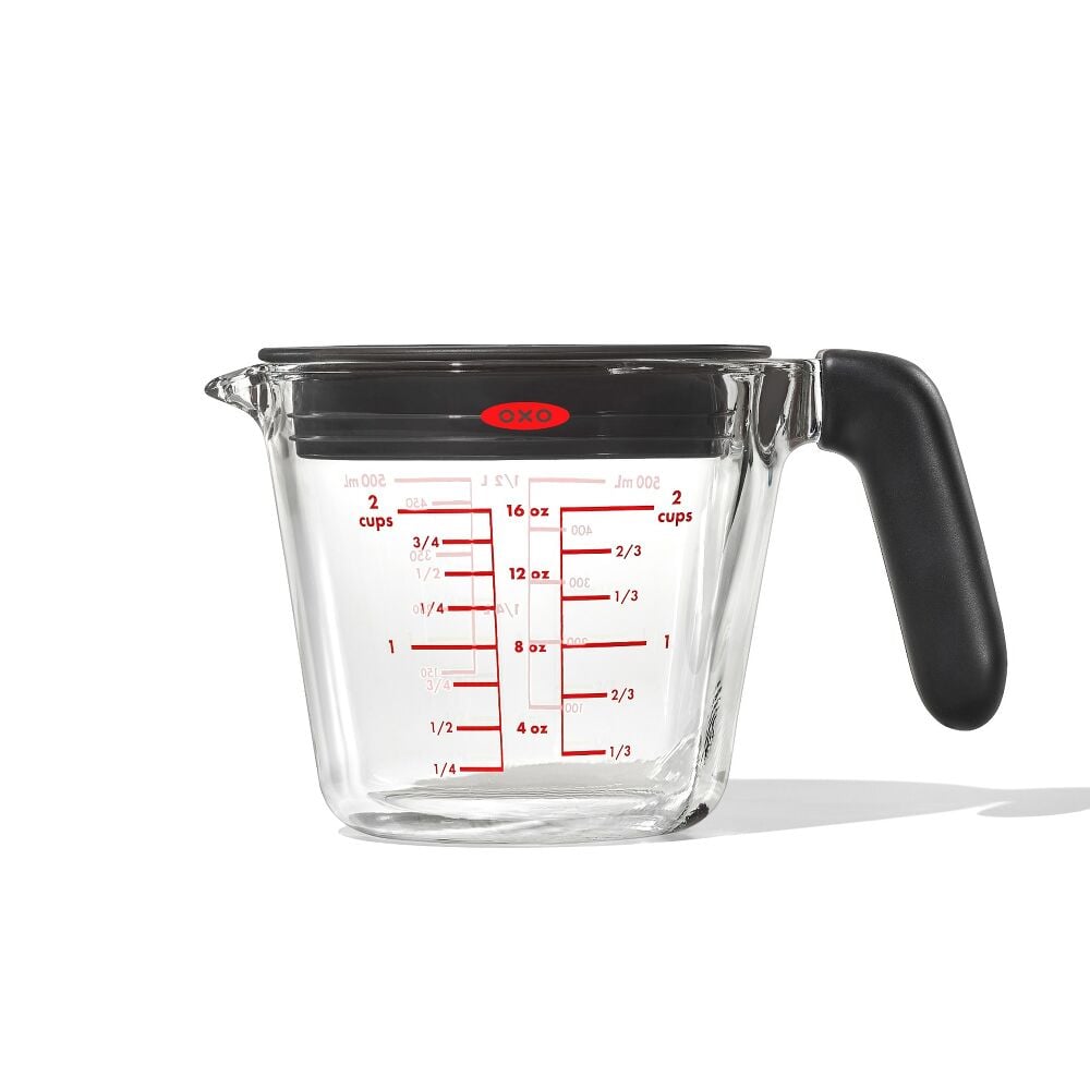 2 Cup Glass Measuring Cup with Lid X0