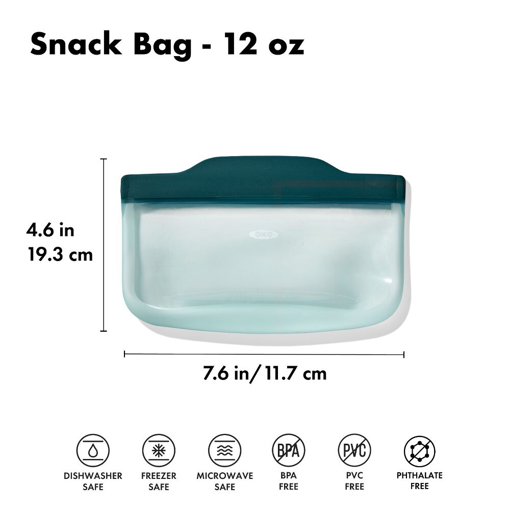 Silicone Reusable Bag - Snack Bag (12 oz) - Lagoon A4