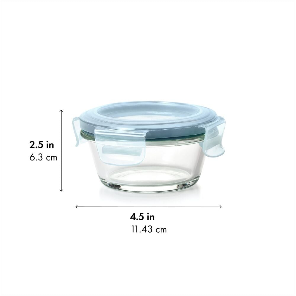 Smart Seal 1-Cup Glass Round Container - Arctic Blue V7