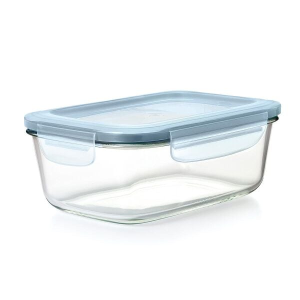 Smart Seal 8-Cup Glass Rectangle Container - Arctic Blue T8