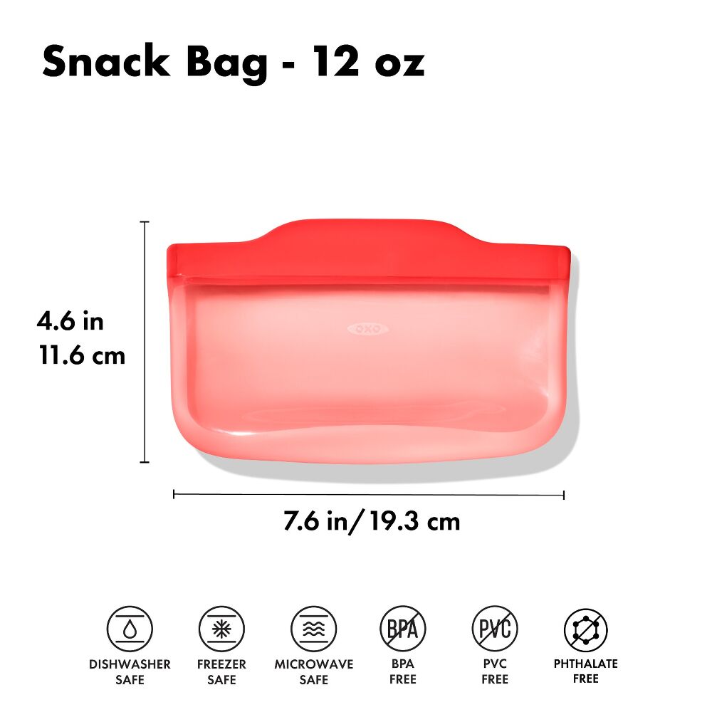 Silicone Reusable Bag - Snack Bag (12 oz) - Watermelon B4