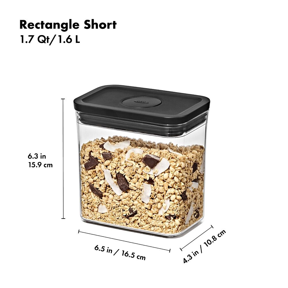 POP Container - Rectangle Short (1.7 Qt/1.6 L) - Matte Black B8