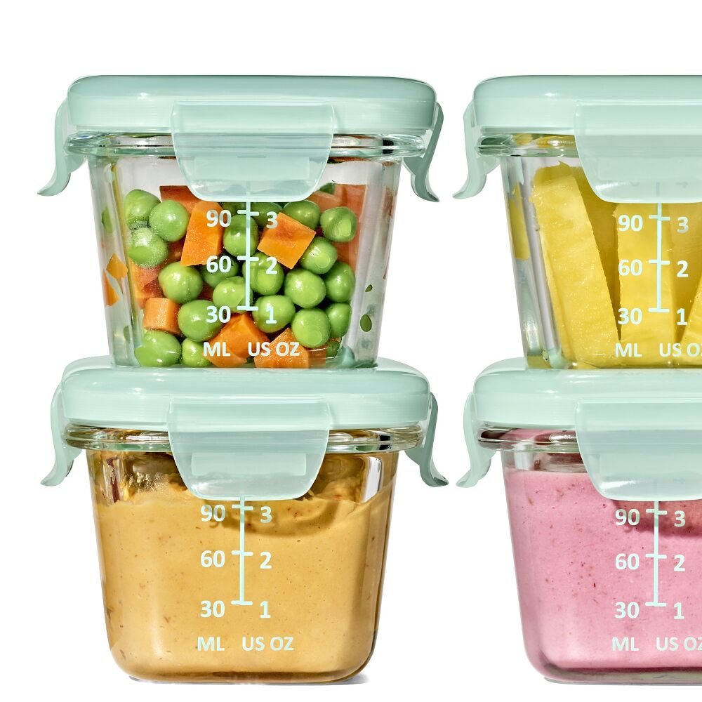Glass Baby Blocks Food Storage Containers (4 oz) - Opal G2
