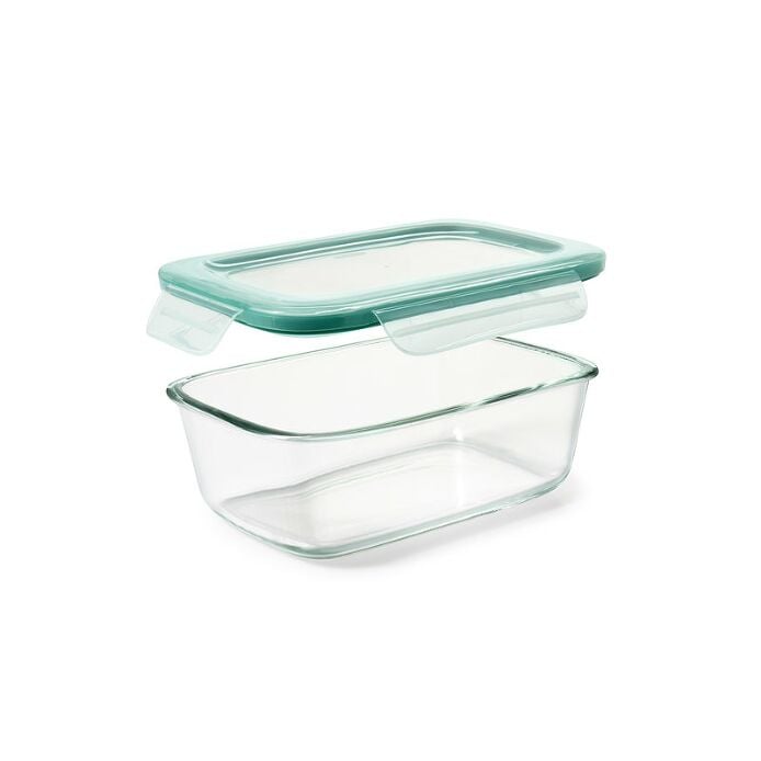Smart Seal 8 Cup Glass Rectangle Container - Teal M1