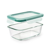Smart Seal 3.5 Cup Glass Rectangle Container - Teal T5