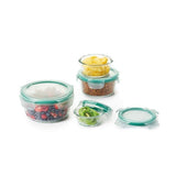 8 Piece Smart Seal Glass Round Container Set T6