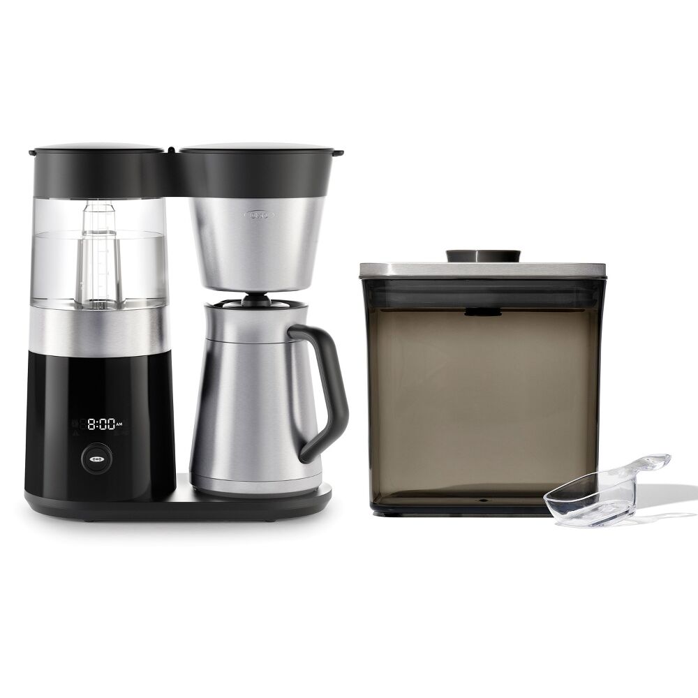 9-Cup Coffee Maker & Steel Coffee POP Container (1.7 Qt) with Scoop Bundle S2