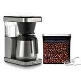 8-Cup Coffee Maker & Steel Coffee POP Container (1.7 Qt) with Scoop Bundle H1