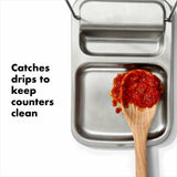 Stainless Steel Spoon Rest with Lid Holder E8
