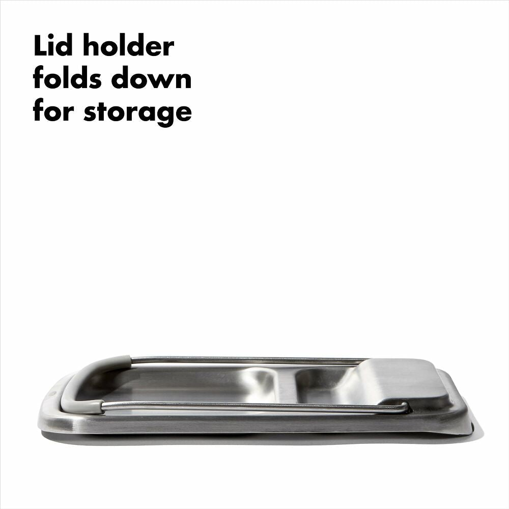 Stainless Steel Spoon Rest with Lid Holder E8