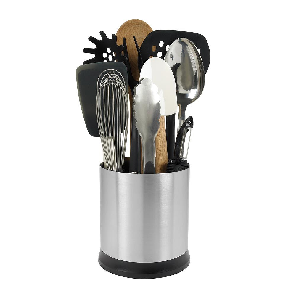 Stainless Steel Rotating Utensil Holder Q0