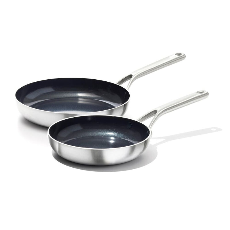 Stainless Steel Mira Series 2 Pack Frypans - Ceramic N2