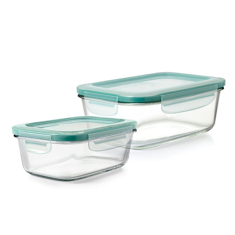 8 Cup Smart Seal Glass Rectangle Container & 3.5 Cup Smart Seal Glass Rectangle Container Bundle V3