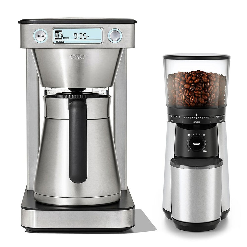 12-Cup Coffee Maker with Podless Single-Serve Function & Conical Burr Coffee Grinder Bundle O0