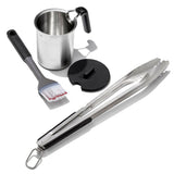 Grilling Basting Pot and Brush Set & Grilling Tongs with Built-In Bottle Opener Bundle G4