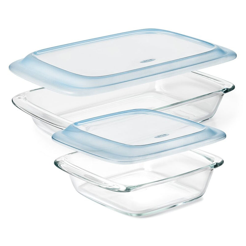 Glass Baking Dish with Lid (2.0 Qt) & Glass Baking Dish with Lid (3.0 Qt) Bundle K2
