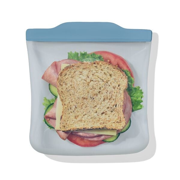 Silicone Reusable Bag  Sandwich (28 oz) - Ocean Blue P4