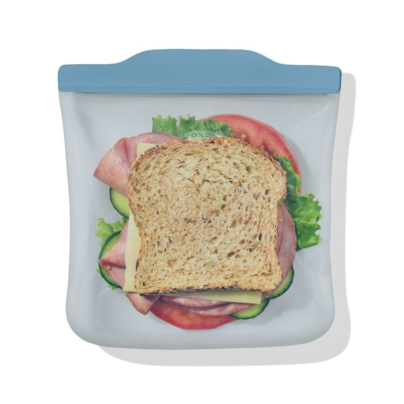 Silicone Reusable Bag  Sandwich (28 oz) - Ocean Blue P4
