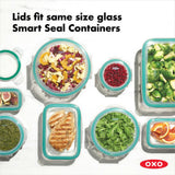 8 Piece Smart Seal Glass Round Container Set T6