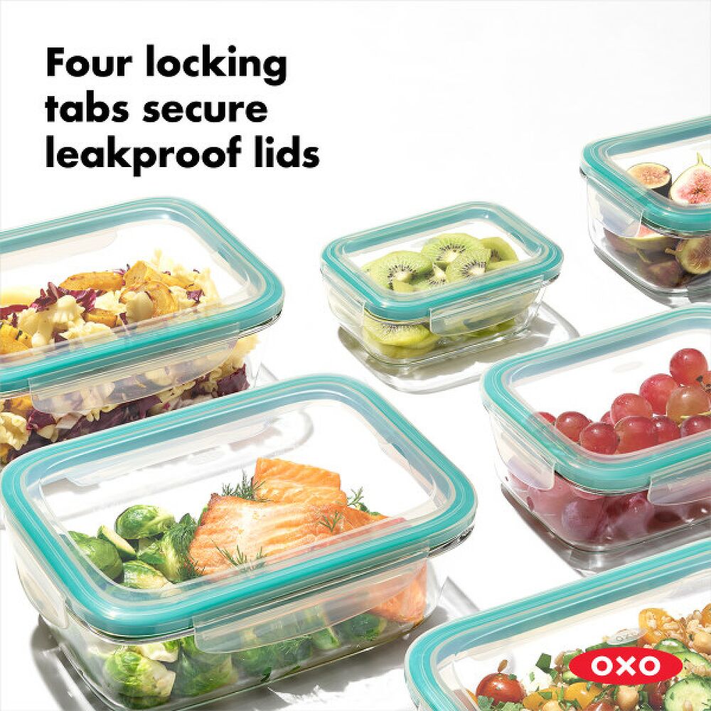 8 Piece Smart Seal Glass Round Container Set T6