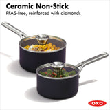 Ceramic Professional Non-Stick 4-Piece Saucepan Set (1.7 Qt & 2.3 Qt) H1