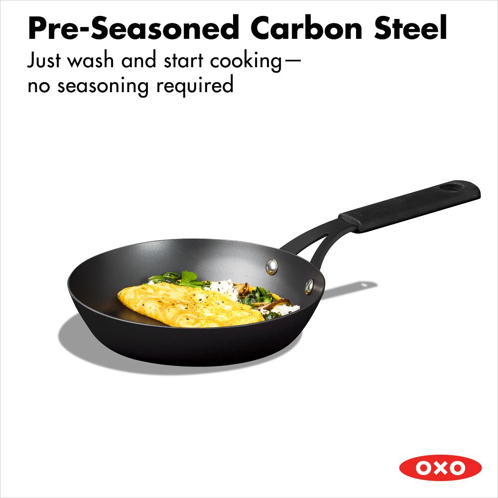 Carbon Steel Obsidian Series 8-Inch Frypan with Silicone Sleeve O1