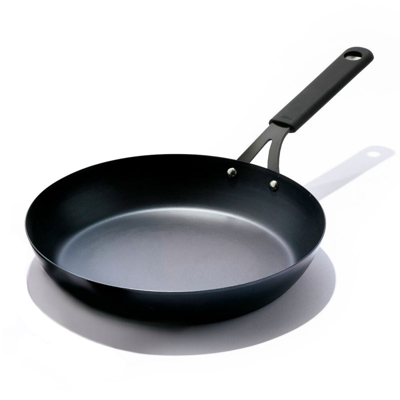 OXO Carbon Steel Obsidian Series 12-Inch Frypan with Silicone Sleeve K7