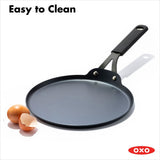 Obsidian Carbon Steel 10-Inch Crêpe Pan with Silicone Sleeve S9