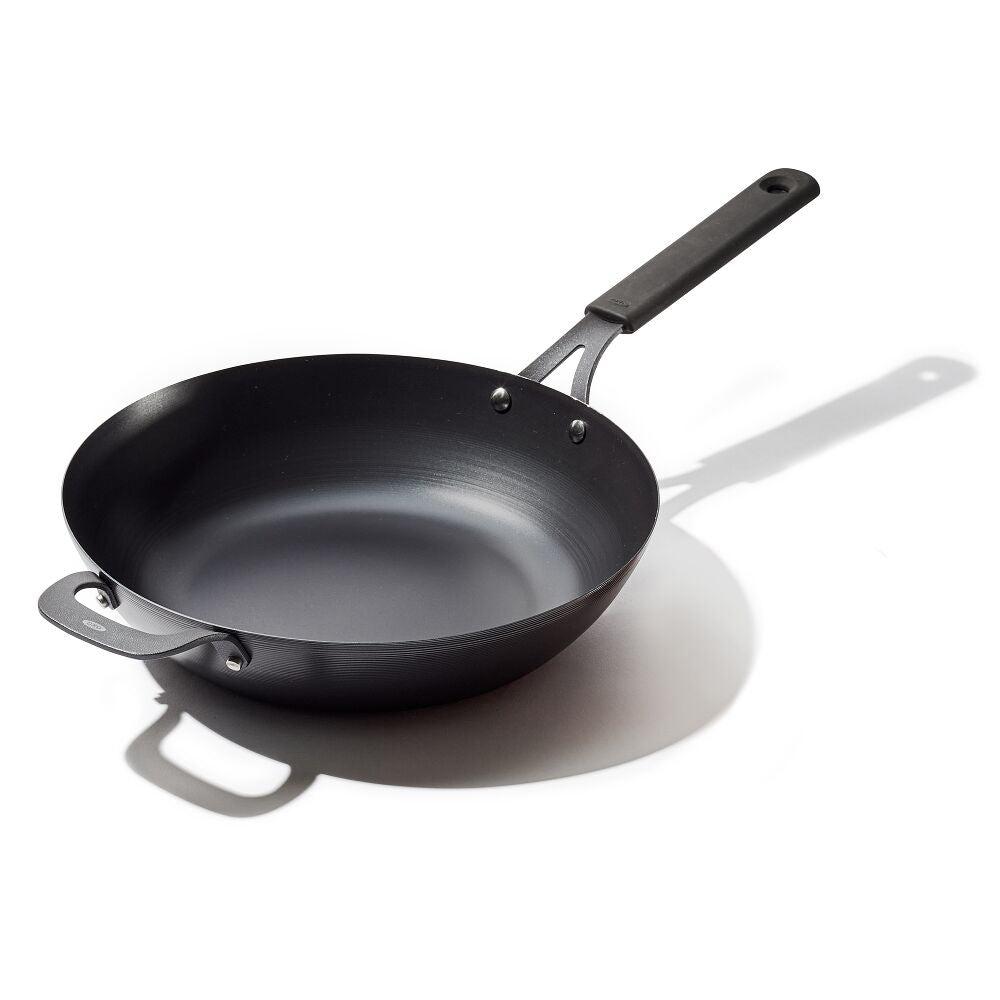 Carbon Steel Obsidian Series 12-Inch Wok with Silicone Sleeve V5