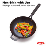 Carbon Steel Obsidian Series 12-Inch Wok with Silicone Sleeve V5