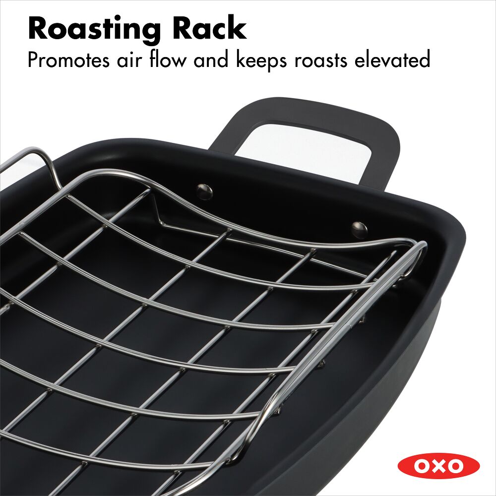 Carbon Steel Obsidian Series Roaster with Rack W1