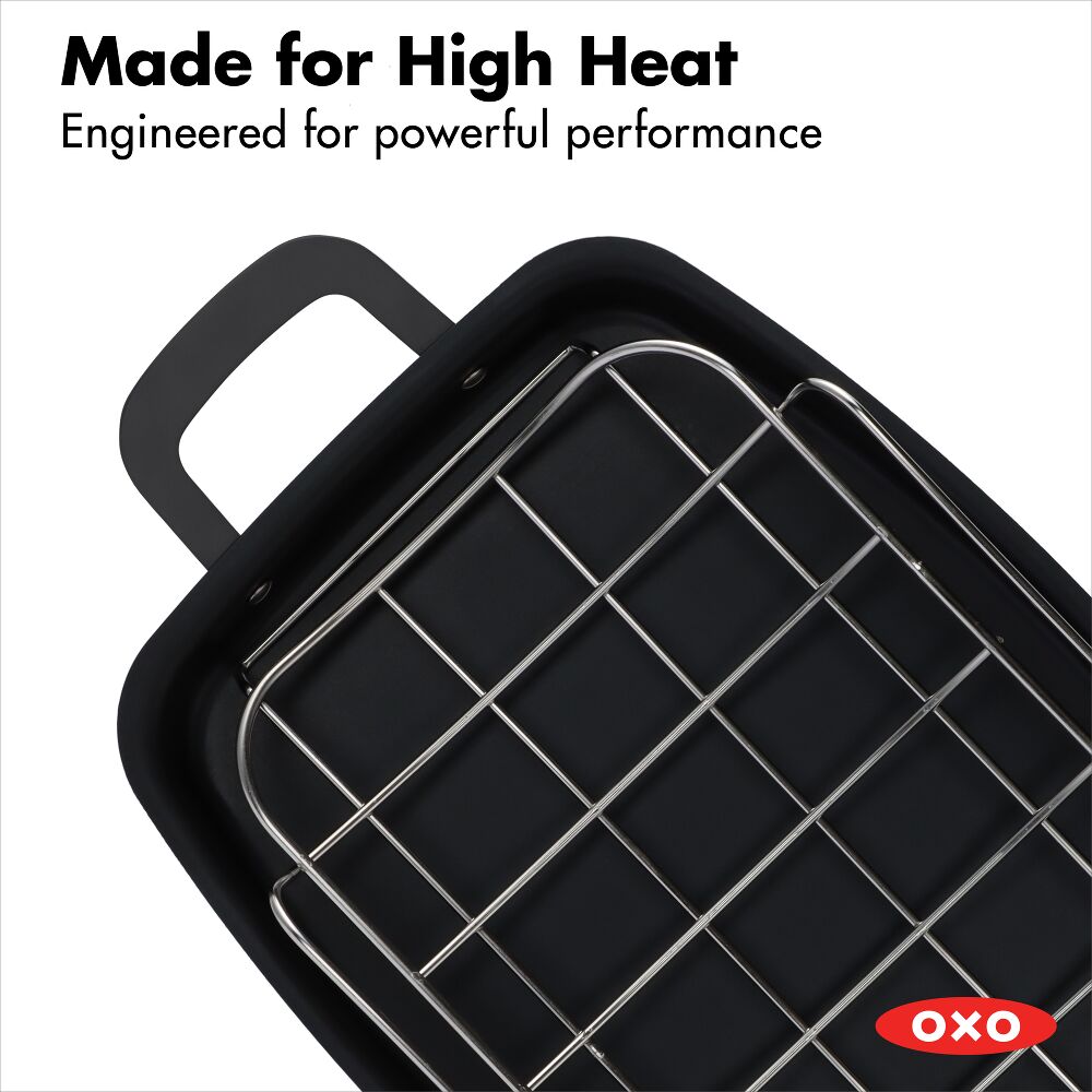 Carbon Steel Obsidian Series Roaster with Rack W1